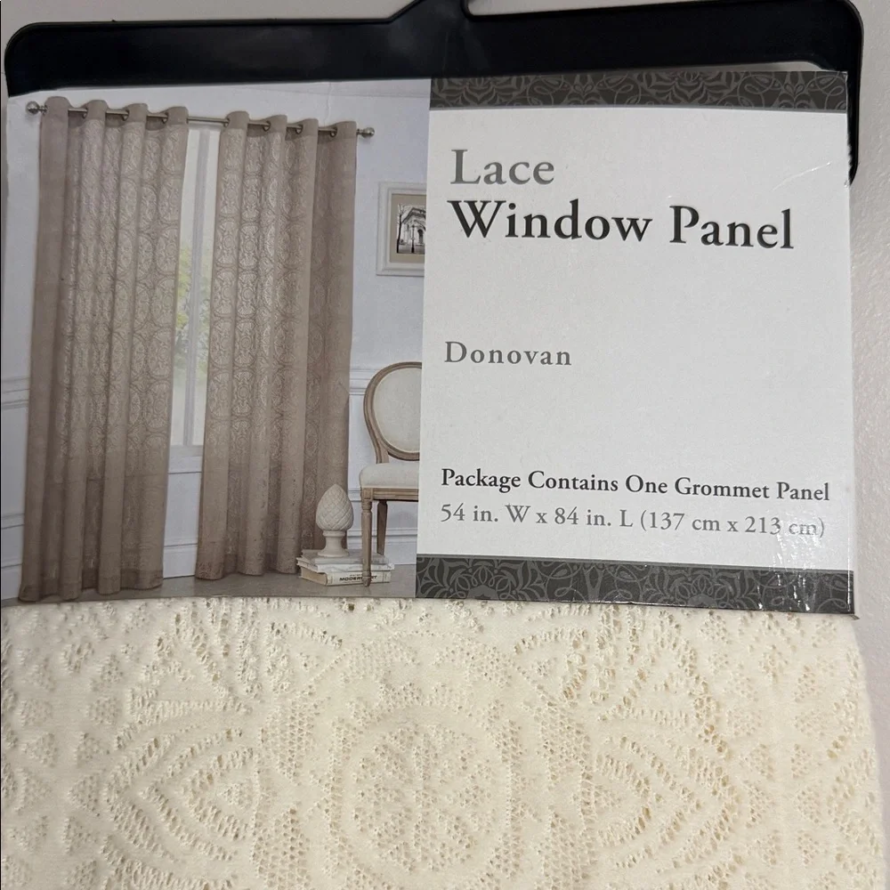 Lace Window Panel Curtain - Cream